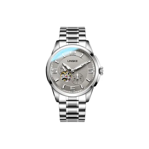 LINGKE Автоматический Механический Механизм Часы Мужские Черный Циферблат