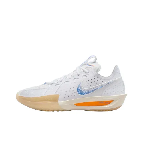 Nike Air Zoom G.T. Cut 3 Slip Resistant Abrasion Resistant Low Top Винтажные баскетбольные кроссовки Унисекс Белый Синий и Оранжевый