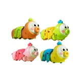 【4 Штуки Набор】Эластичные Резинки для волос с Гусеницей (Розовый+Зеленый+Оранжевый+Желтый)