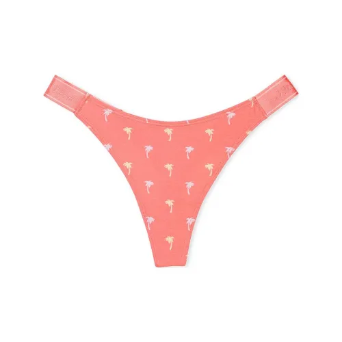 Victoria's Secret Розовый логотип Хлопок HIGH Нога Стринг PANTY Нижнее белье Женские 1 шт Коралловый