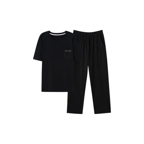 Mulong Family Пижамный комплект Мужской Черный