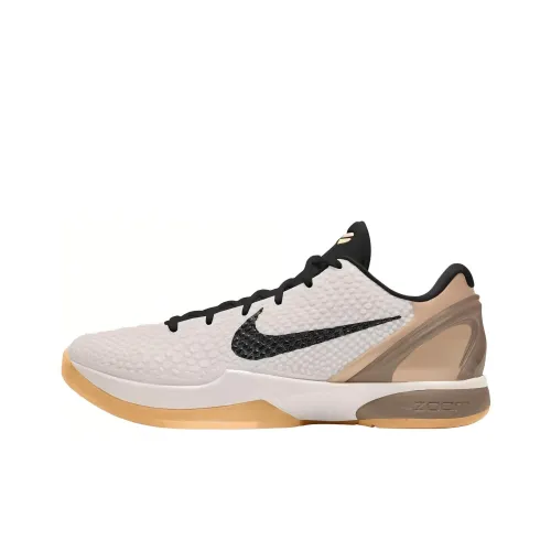 Nike Zoom Kobe 6 Protro Shock Absorbers Slip-Resistant Low-Top Баскетбольные Кроссовки Унисекс Белый Черный Коричневый