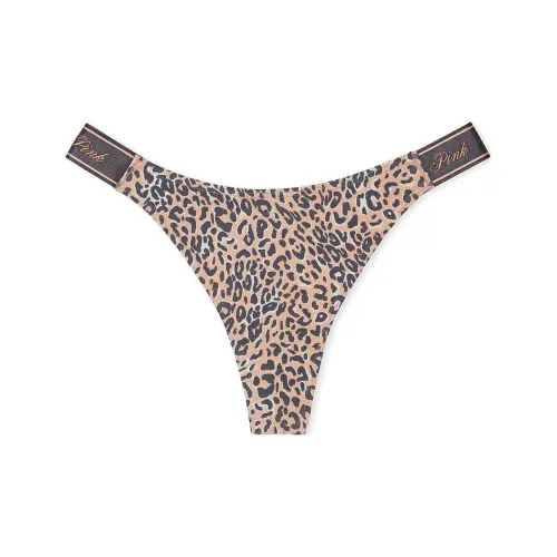 Victoria's Secret Розовый логотип Хлопок HIGH Нога Стринг PANTY PLP Нижнее белье Женские 1 упаковка Леопардовый принт