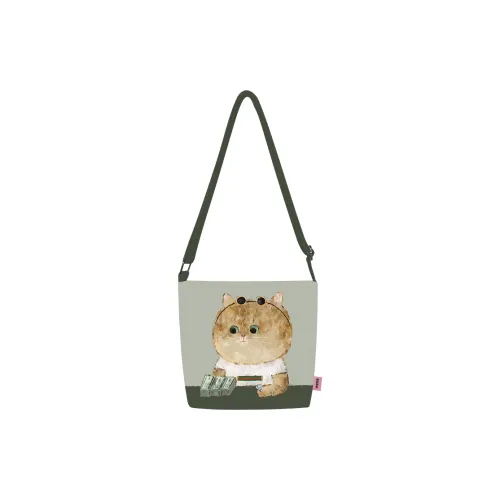 Perfect Styles Ткань Сумка через плечо Большая Женская Зеленая Белая