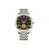 Стальной браслет с черным циферблатом