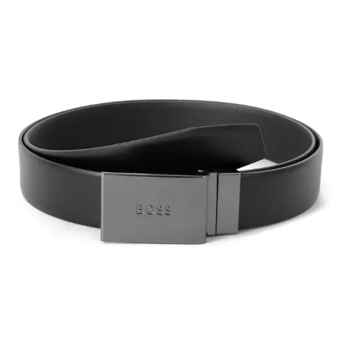 Hugo Boss Ремень Комплект с регулировкой двойная сторона сменные пряжки ремни из коровьей кожи мужской черный 3,5 см