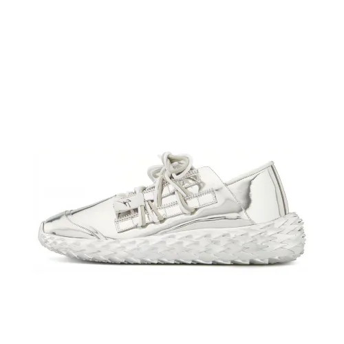 Giuseppe Zanotti GZ Urchin Амортизация Устойчивый к истиранию Дышащий Легкий Низкий Топ Повседневная обувь Мужская Серебряный