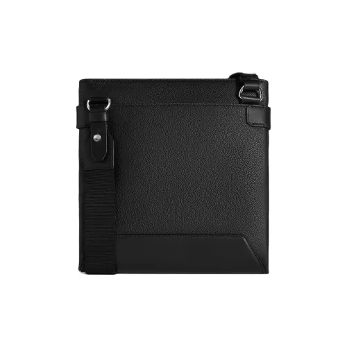 Dunhill Рельефная Телячья Кожа Конверт Сумка Сумка через плечо Сумка на плечо Мужская Черная