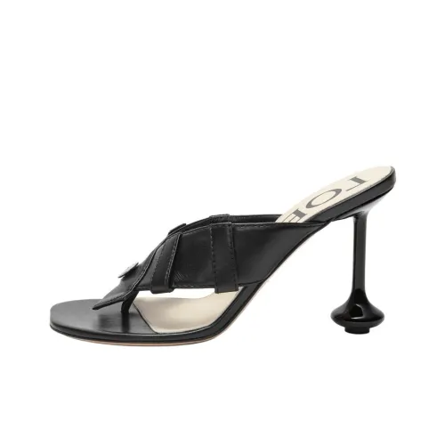 LOEWE Toy Шлепанцы 9 см Женские Черные