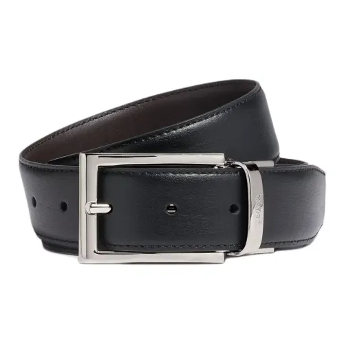 Ermenegildo Zegna Ремни из коровьей кожи, черные, мужские