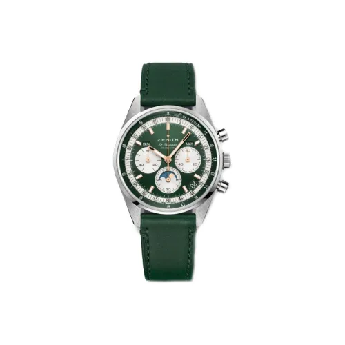 Zenith Автоматический Механический Механизм Мужские Часы Flagship Collection 38 мм Зеленые