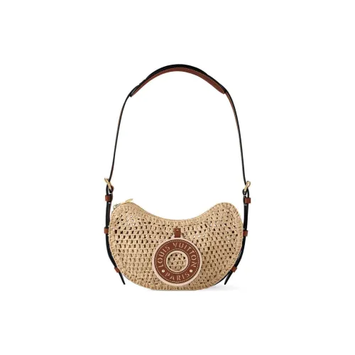 LOUIS VUITTON Рафия с коровьей кожей сумка через плечо средний размер женская цвет древесный