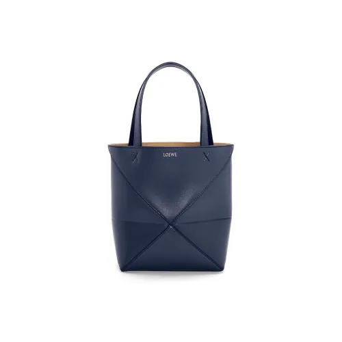 LOEWE Блестящая сумка Tote из коровьей кожи сумка для покупок сумка мини женская темно-синий