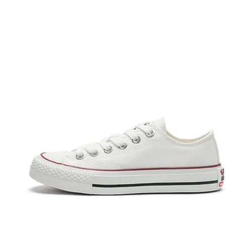Dafu leaps forward Low-Top Canvas Shoes White Unisex