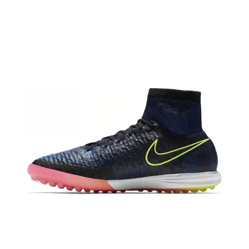 Nike MagistaX Proximo TF Шипы Устойчивые к абразиву Футбольные бутсы Мужские Синие Зеленые