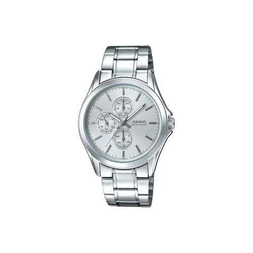 CASIO Кварцевый механизм ремешок из нержавеющей стали мужские часы серебристый циферблат