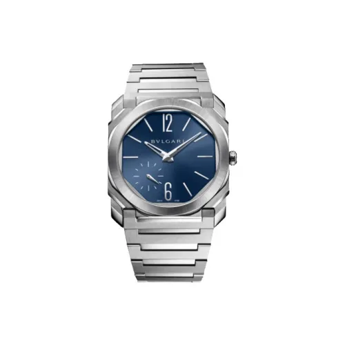 BVLGARI OCTO Мужские часы Автоматический механический механизм ремешок из нержавеющей стали 40 мм синий циферблат