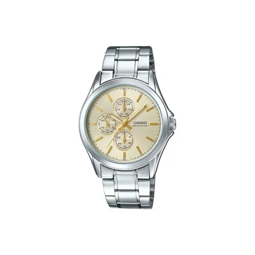 CASIO Кварцевый механизм нержавеющая сталь ремешок мужские часы желтый циферблат