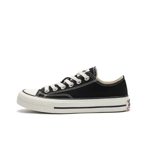 Dafu leaps forward Low-Top Canvas Shoes Black Unisex