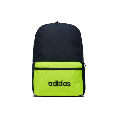 Adidas Переработанный полиэстер рюкзак большой мужской темно-синий и неоново-желтый