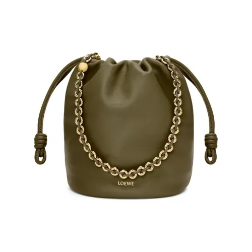 LOEWE Sheepskin Bucket Bag Handbag Crossbody Bag Shoulder Bag Women's Dark Khaki Green LOEWE Овчина Ведро Сумка Сумка Сумка через плечо Сумка через плечо Женская Темный хаки Зеленый