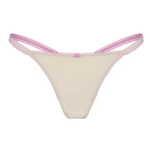 SKIMS FITS EVERYBODY PICOT Комбинированный STRING Стринг Нижнее белье Женские 1 шт Камень Лепесток Контрастность