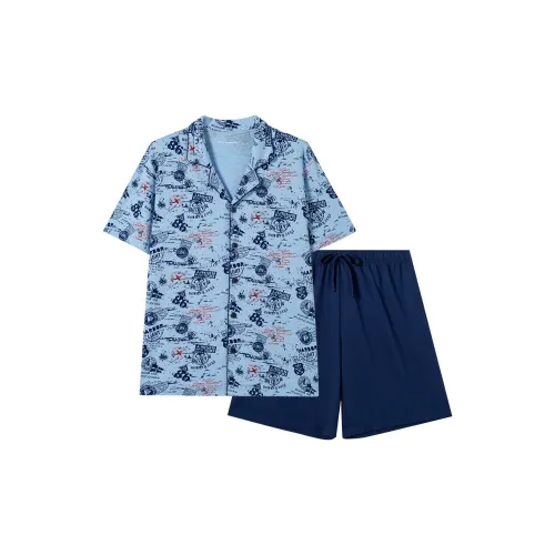 Shuya Pajama Набор Мужской Средний Синий