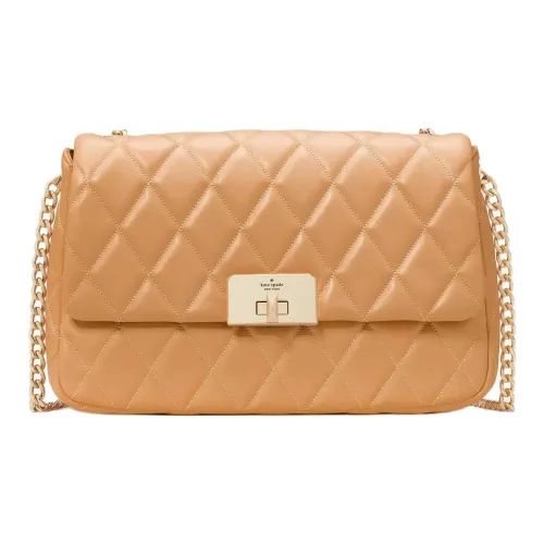 Kate Spade Гладкая Quilted Кожа Сумка через плечо Сумка на плечо Женская Пружинистый Бежевый