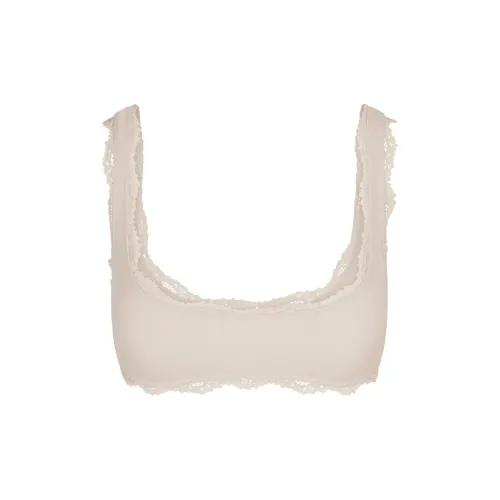 SKIMS FITS EVERYBODY Кружево С квадратным вырезом Бюстгальтер Женский Камень Каменный цвет