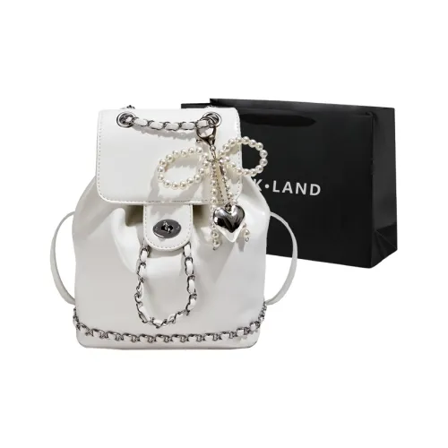 PINK·LAND ПУ (полиуретан) Рюкзак Женские Экрю Серебристый Черный