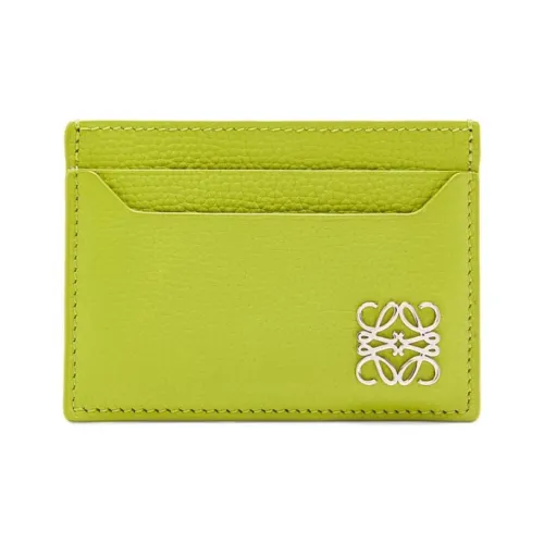LOEWE Галька текстура Коровья кожа Картхолдер Женские Ярко-зеленый