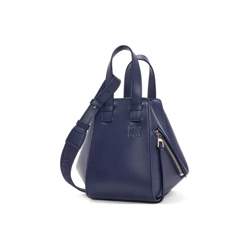LOEWE Hammock Сумка через плечо из коровьей кожи женская темно-синяя