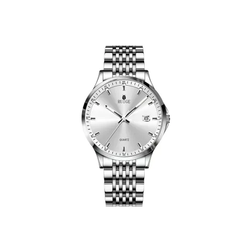 RUIGE Кварцевый механизм Мужские часы Белый циферблат