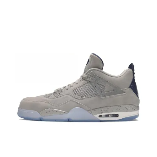 Jordan Air Jordan 4 Retro Georgetown PE Амортизация Износостойкий MID Топ Винтажные Баскетбольные Кроссовки Унисекс Серый Синий