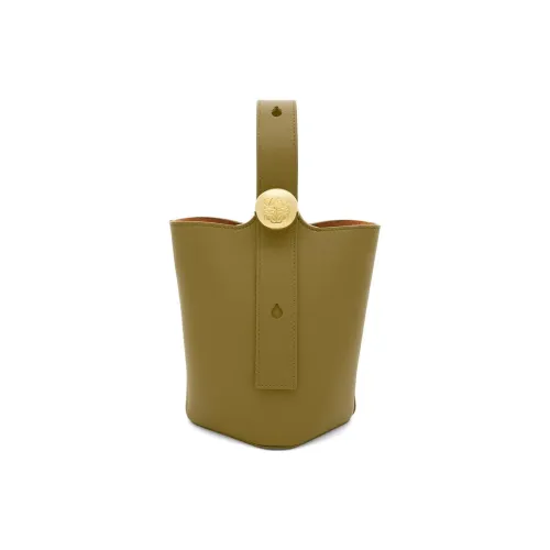 LOEWE Мягкая сумка из коровьей кожи ведрообразной формы сумка через плечо мини-сумка женская цвет хаки зеленый