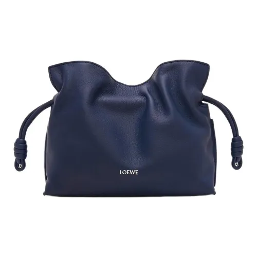 LOEWE Flamenco Nappa Коровья кожа Одно плечо Через плечо Клатч Мини Женский Темно-синий