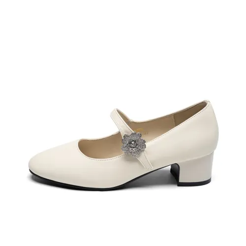 ZHR Грубый каблук Мэри Джейн туфли 4,5 см женские