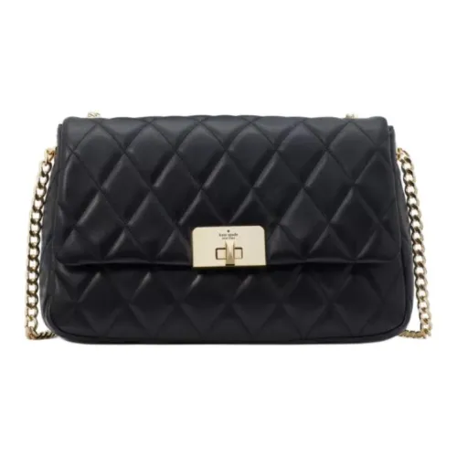 Kate Spade Гладкая Quilted Кожа Сумка через плечо Сумка на плечо Средняя Женская Черная