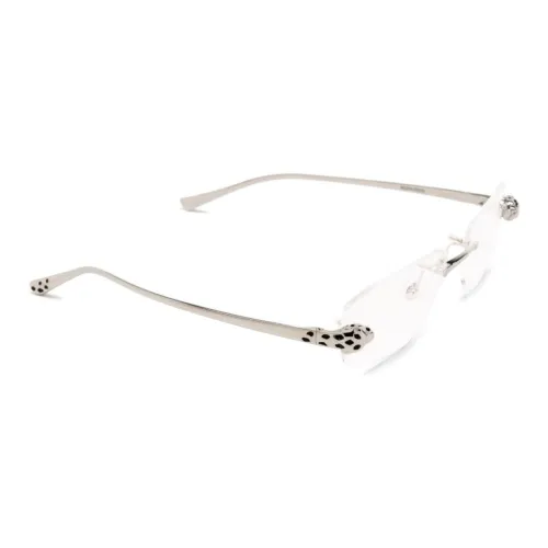 Cartier Металл Нерегулярная форма Оправы для очков Женские Серебряные