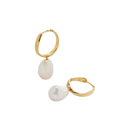 Monica Vinader Экологичные Переработанные Серьги из Серебряя с Покрытием из 18К Золото Женские Золото