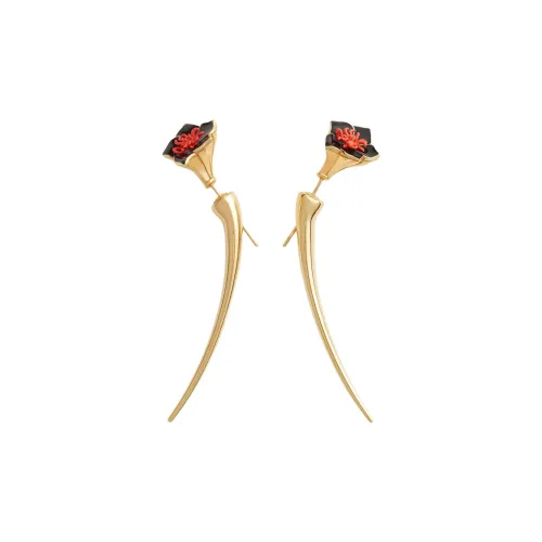 Bottega Veneta Серьги с покрытием из 18-каратного золота женские черные