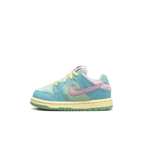 Verdy co-brand x Nike SB Slip Resistant Abrasion Resistant Low Топ Kids Lifestyle Shoes Синий Infant And Toddler