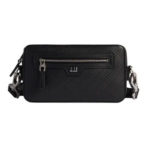 Dunhill Тисненый Full С рельефом Телячья кожа С кожаными вставками Сумка через плечо Сумка на плечо Мужская Черная