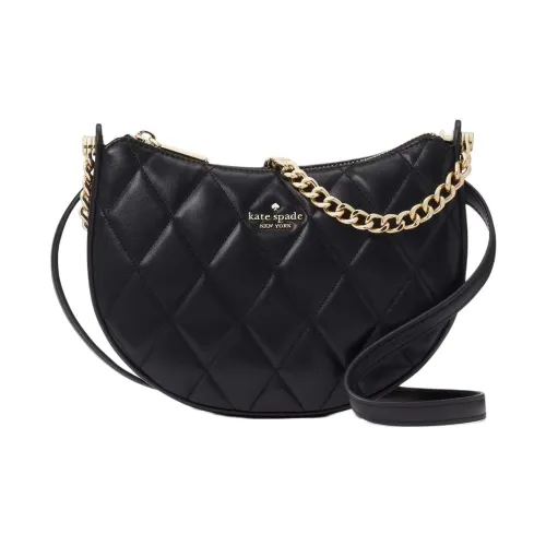 Kate Spade Гладкая Quilted Кожа Сумка через плечо Женская Черная