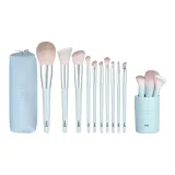 10 штук синих кистей для макияжа (набор щеток с ведрообразным дизайном)