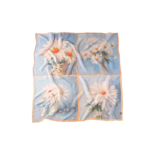 Hang Silk Road 100% шелк из тутового шелкопряда Шарфы Женские Синий