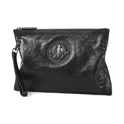 DOSRFINI Клатч из коровьей кожи стандартный мужской черный