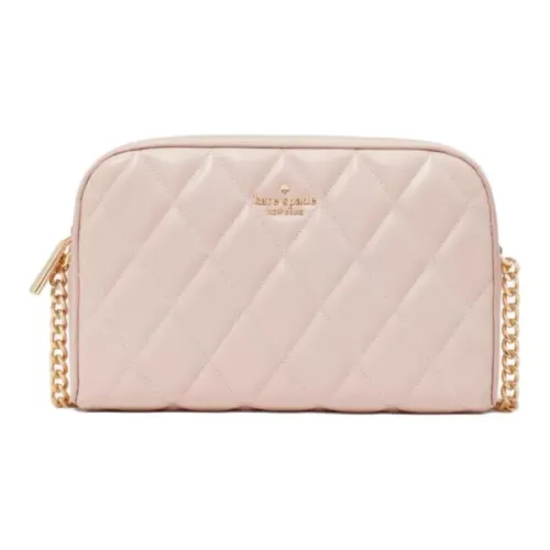 Kate Spade Quilted кожаная сумка Camera через плечо мини женская дымчатый розовый