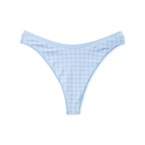 Victoria's Secret Розовый Бесшовный HIGH Нога Стринг PANTY HBGJP Нижнее белье Женские 1 шт Синяя клетка