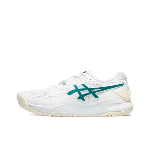 ASICS Гель Resolution 9 противоскользящие устойчивые к истиранию дышащие низкие кроссовки для тенниса мужские белые зеленые